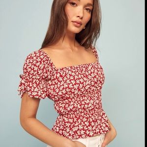 Reformation Solis Top in Grenadine